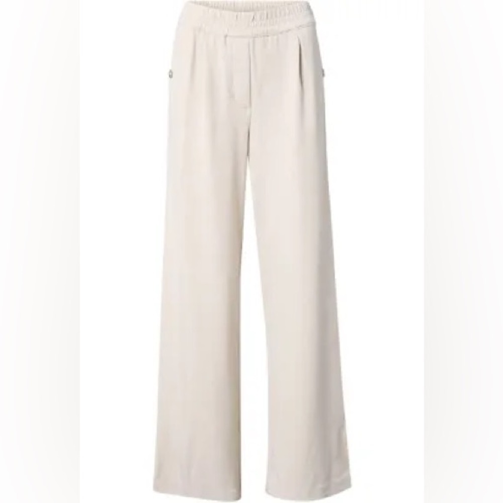 Democracy “ Ab “ Leisure Skyrise Pull On Wide Leg Trousers in beige - Picture 1 of 5